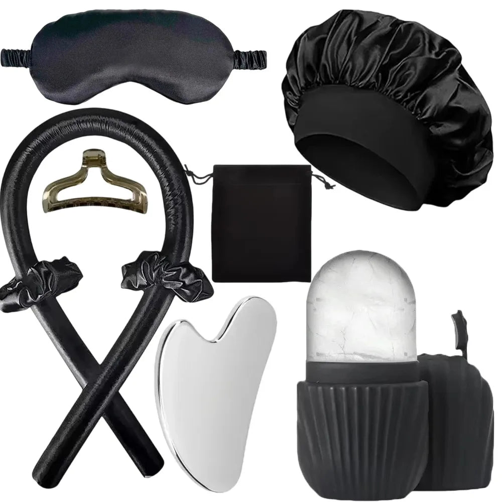 Silk Sleep & Spa Gift Set — Eye Mask, Bonnet & Hair Clip