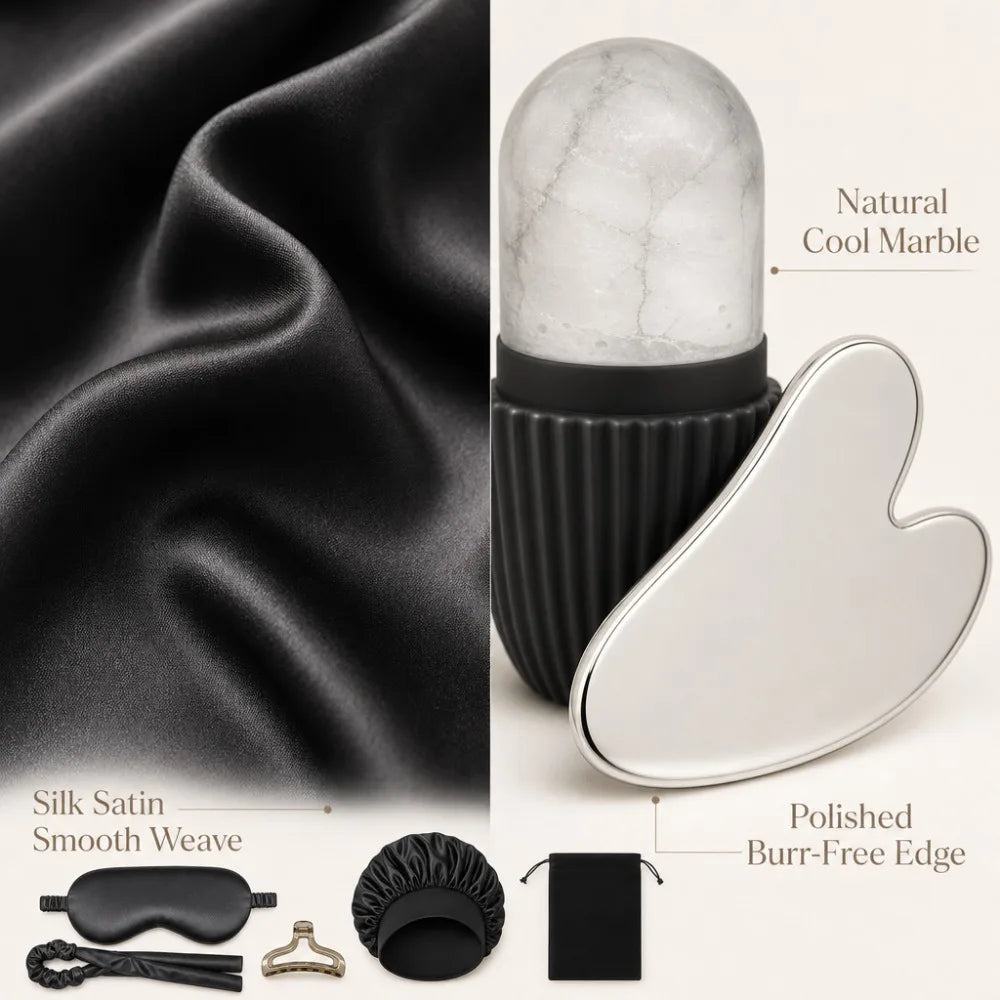Silk Sleep & Spa Gift Set — Eye Mask, Bonnet & Hair Clip