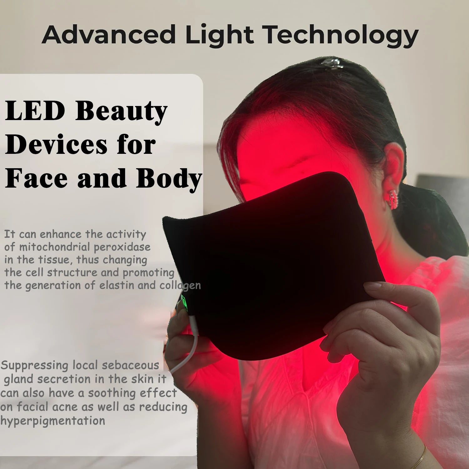 Red & Infrared Light Therapy Pad for Face and Body - product photo 2