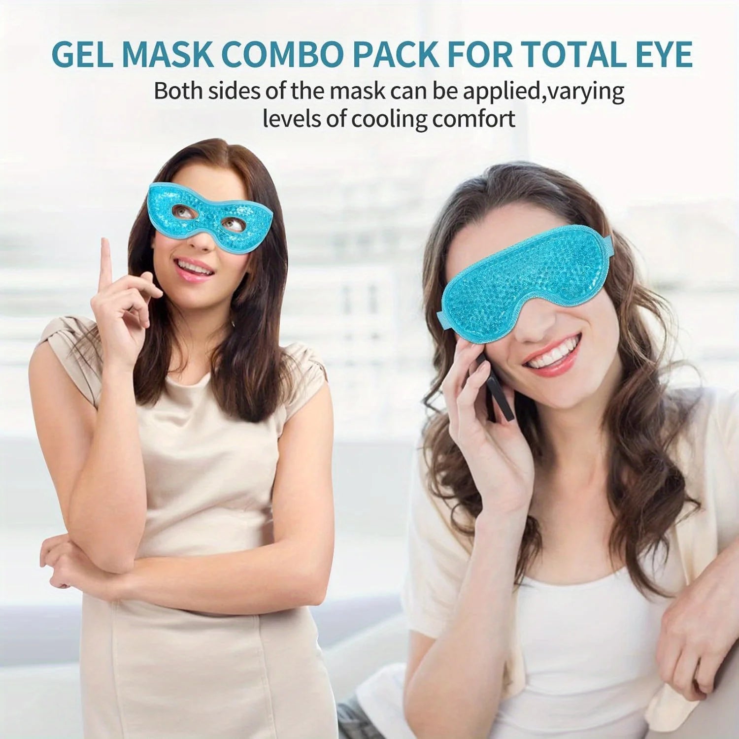 Hot & Cold Gel Eye Mask Set (2-Pack) - product photo 2
