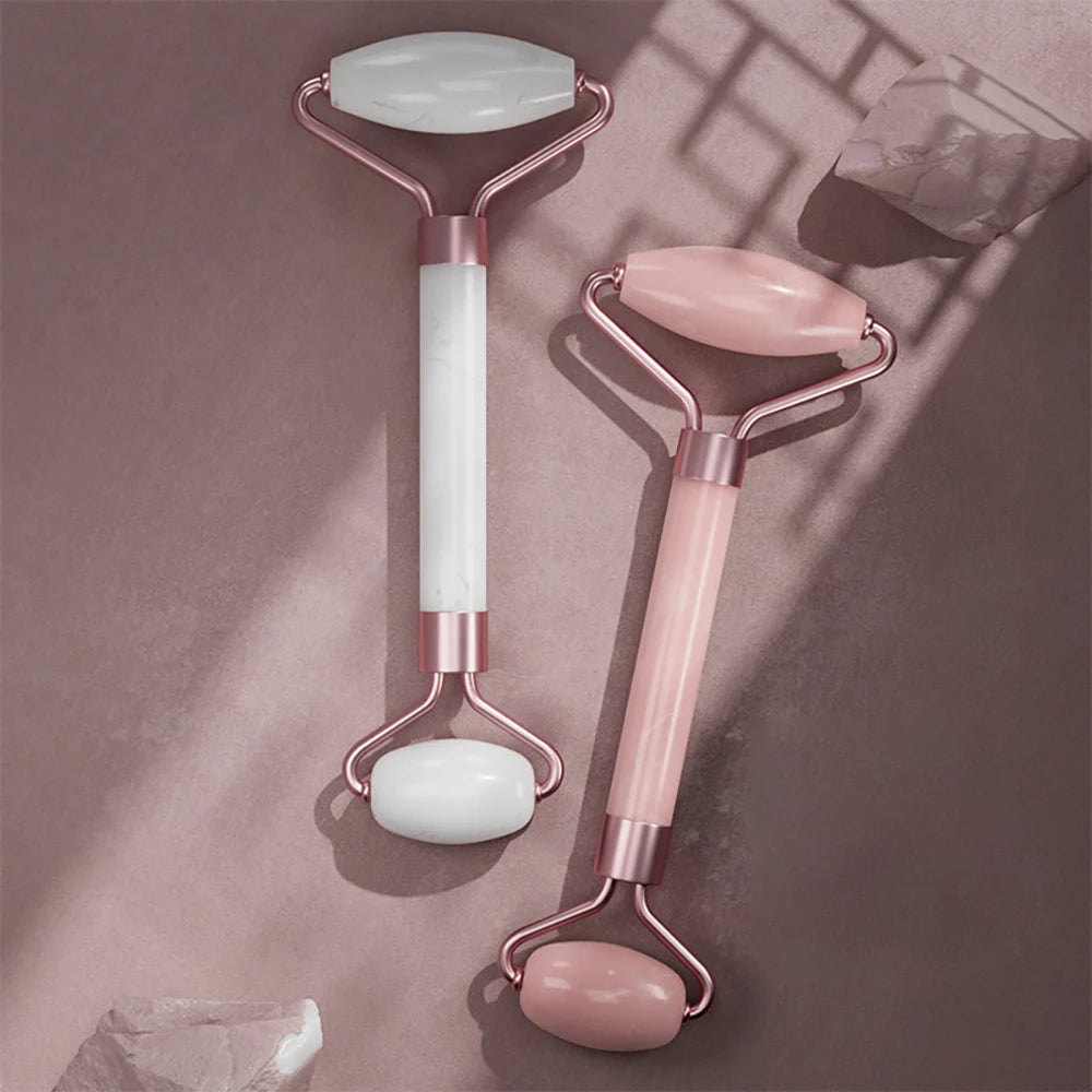 Crystal Facial Roller & Heart Gua Sha Scraping Set
