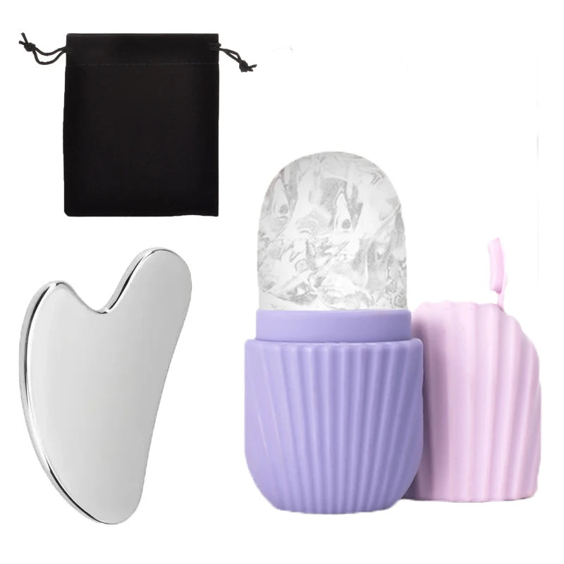 Cooling Ice Roller & Stainless Steel Gua Sha Duo