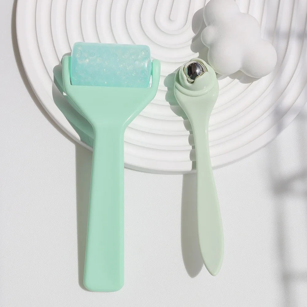 Stainless Steel Ice Roller & Eye Massage Stick Set