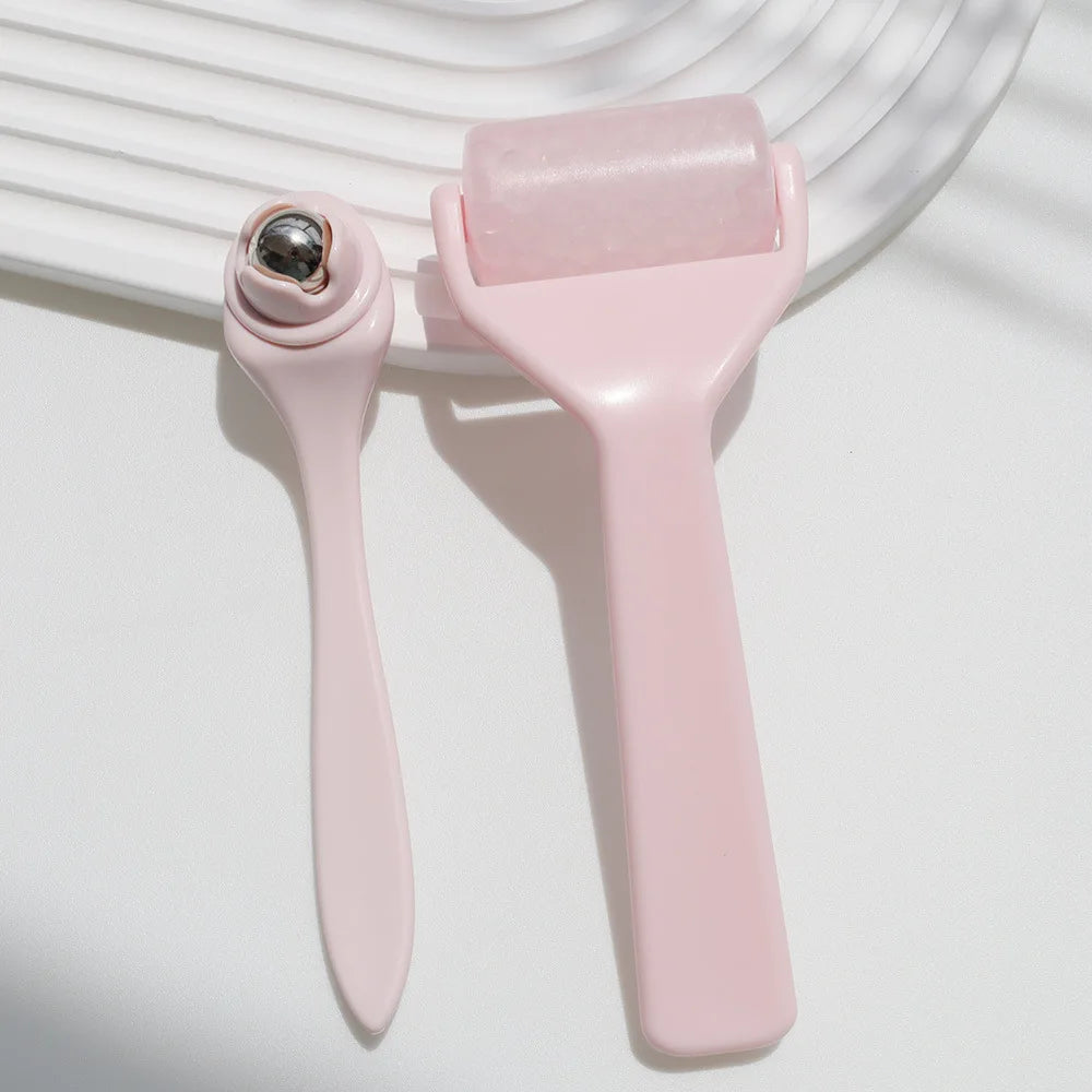Stainless Steel Ice Roller & Eye Massage Stick Set