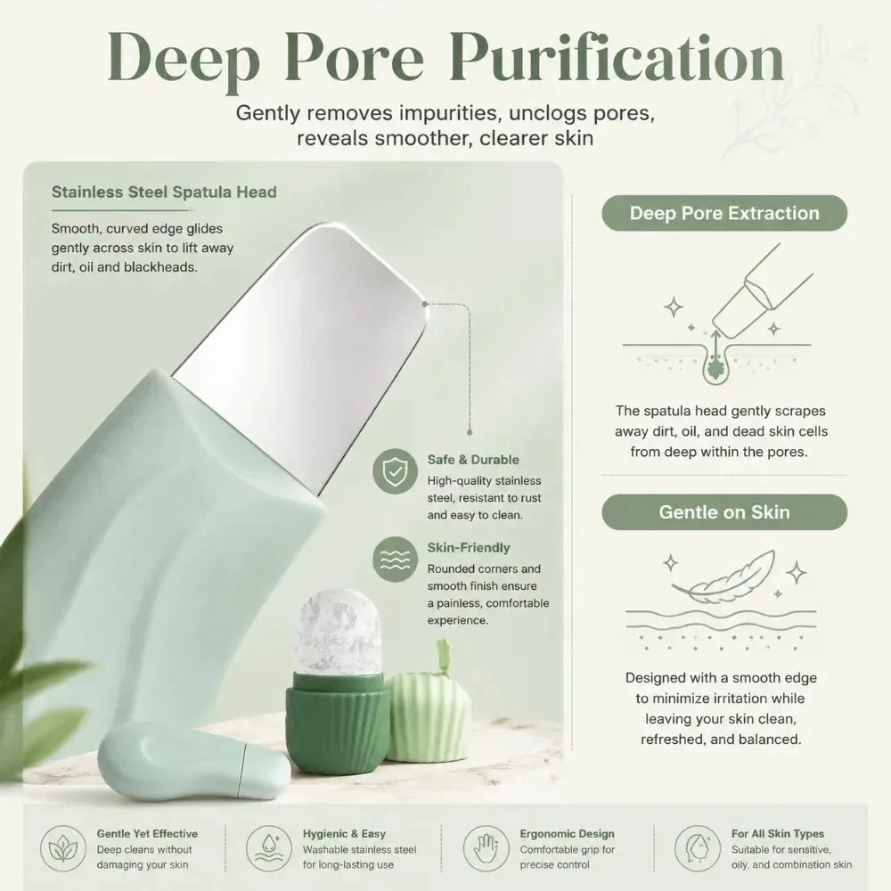 Facial Ice Roller & Cooling Mold Set
