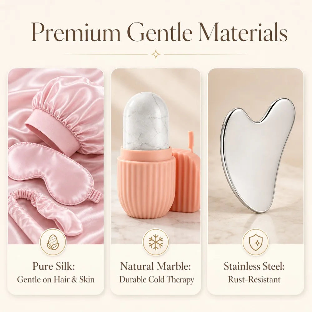 Silk Sleep & Spa Gift Set — Eye Mask, Bonnet & Hair Clip