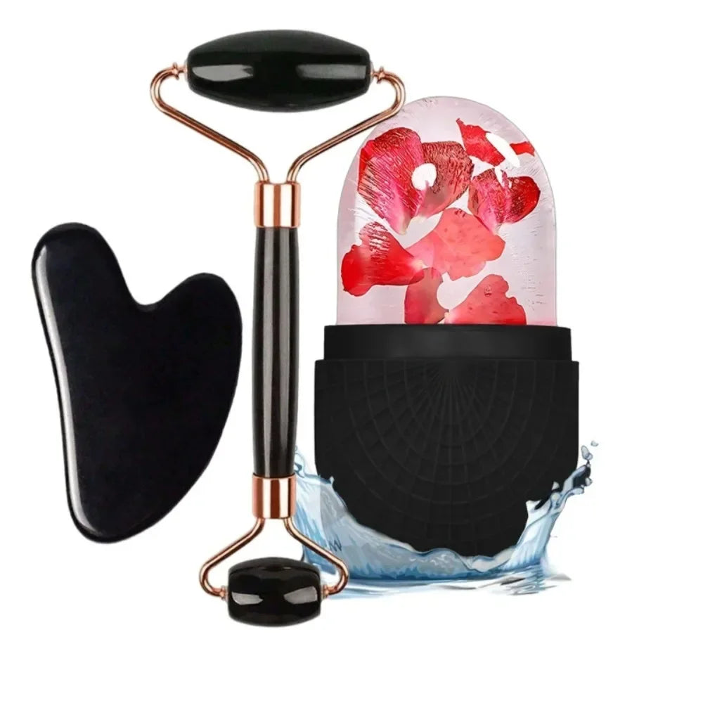 Face Massager & Gua Sha Roller Kit