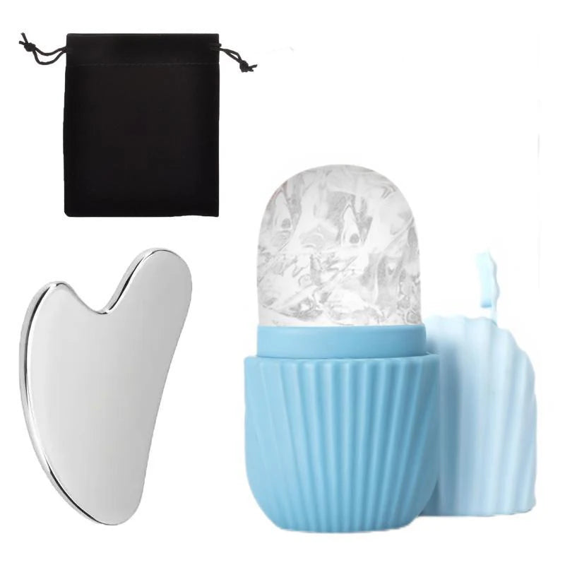 Cooling Ice Roller & Stainless Steel Gua Sha Duo