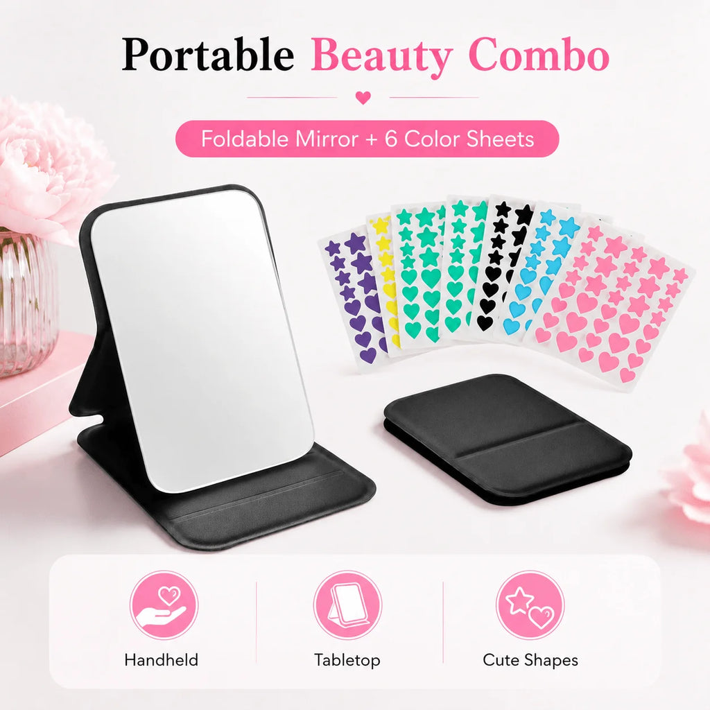 Foldable Tabletop Mirror & Pimple Patch Set - product photo 2