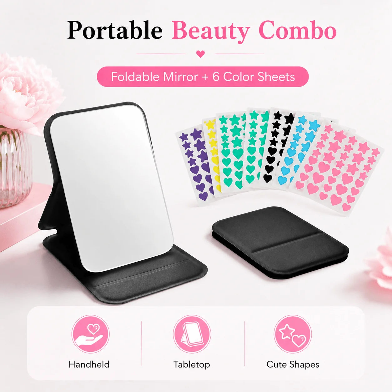 Foldable Tabletop Mirror & Pimple Patch Set - product photo 2