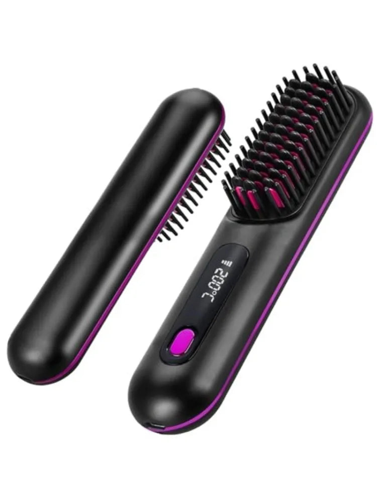 Wireless Hot Air Hair Straightening Brush